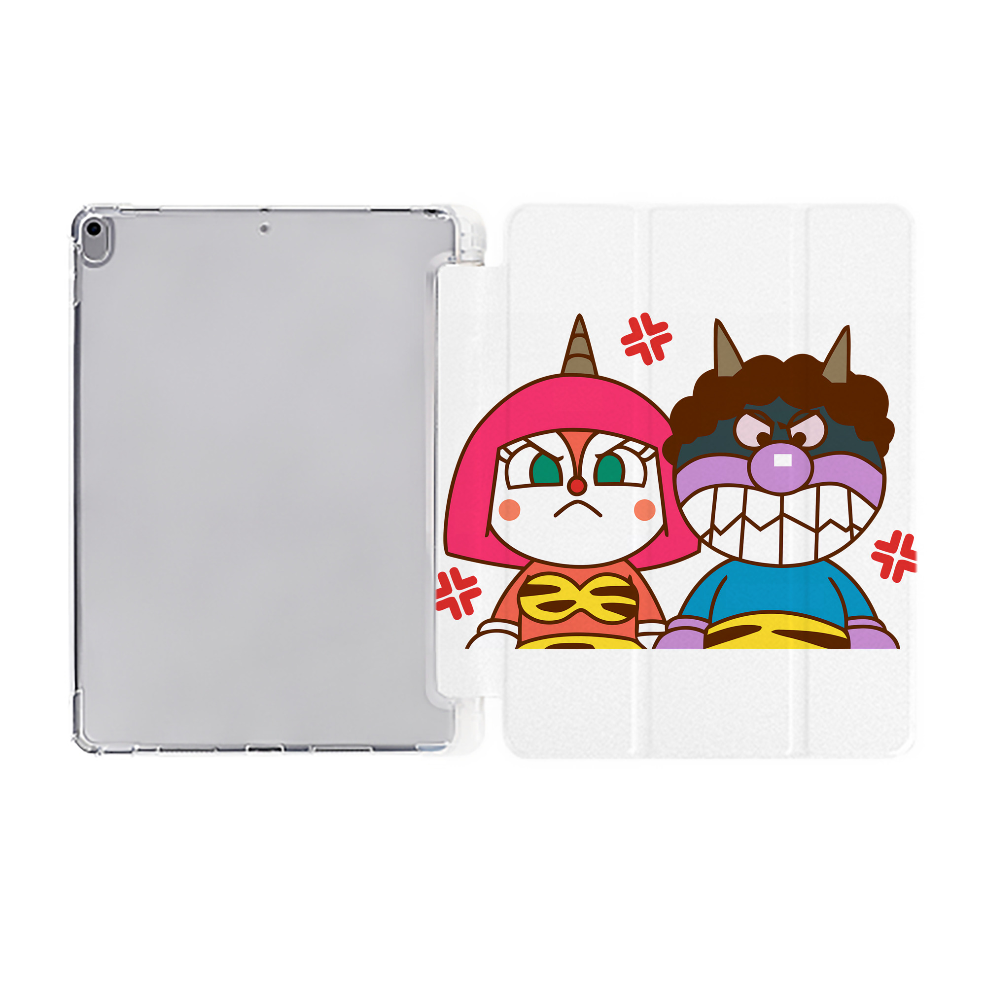 （画像用） アンパンマン Anpanman IPad ケース ペン収納付き 三つ折りスタンド PUレザー×シリコン 対応機種9.5/10.5/10.9インチ